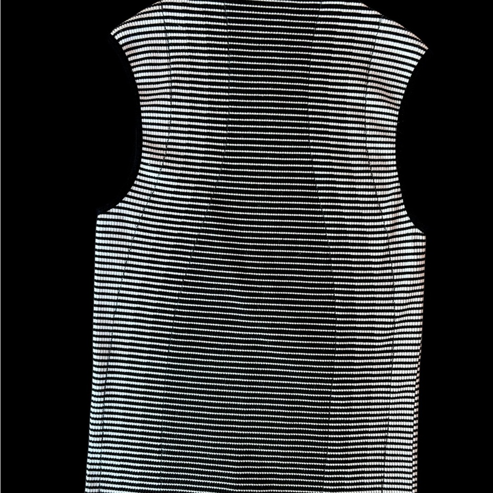 Black and White Striped Sleeveless Top